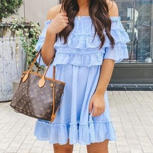 NWT Blue Ruffle Babydoll Dress